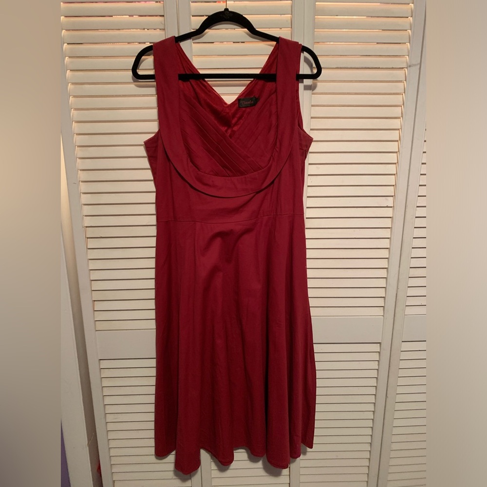 Vianla burgundy red sleeveless dress Size XXXL